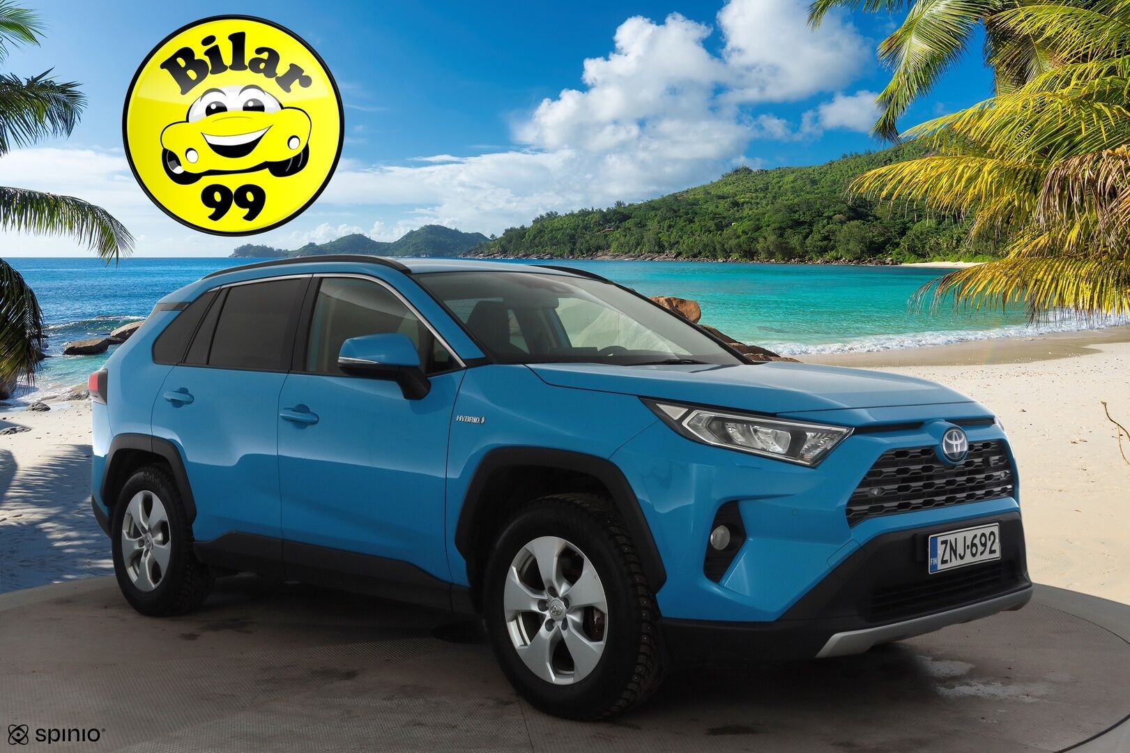 Toyota RAV4 2022 2,5 Hybrid AWD-i Business * Koukku / ACC / LED / P.kamera / Sisätilanlämmitin / Navi / Kaistavahti * - 1.om Suomi-auto / Harvinainen Blue Flame väri / Kahdet renkaat aluvanteilla / Merkkihuollot