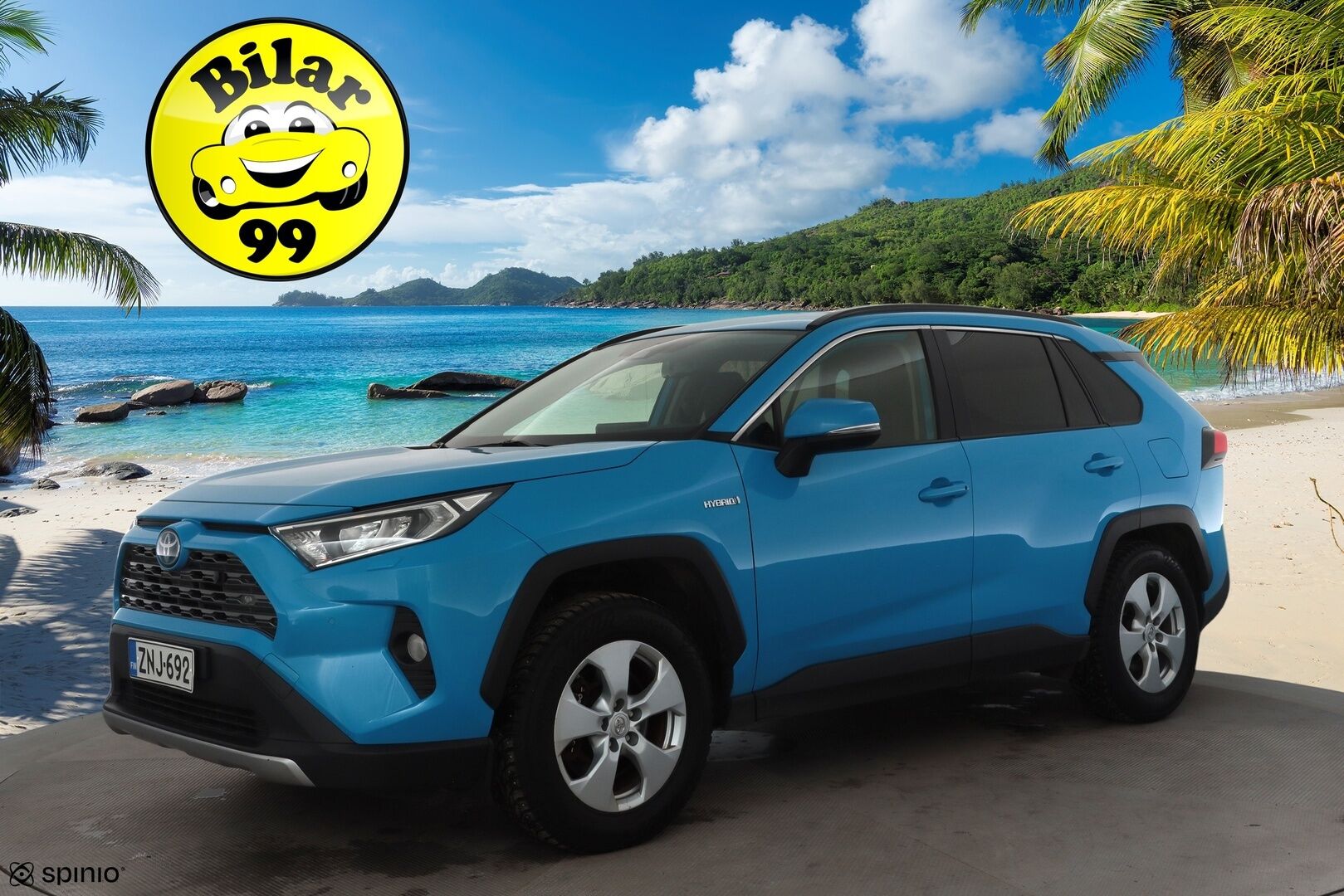 Toyota RAV4 2022 2,5 Hybrid AWD-i Business * Koukku / ACC / LED / P.kamera / Sisätilanlämmitin / Navi / Kaistavahti * - 1.om Suomi-auto / Harvinainen Blue Flame väri / Kahdet renkaat aluvanteilla / Merkkihuollot