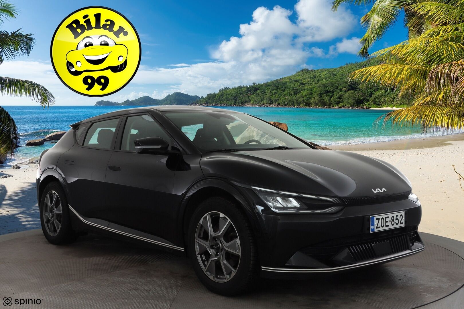 Kia EV6 2022 RWD 77 kWh 229 hv * Lämpöpumppu / Vetokoukku / Adapt.Vakkari / Peruutuskamera / Nahkasisusta / Muistipenkki / KeylessGo - Suomi-auto / Kahdet renkaat aluvanteilla / Juuri tullut Tampereelle!