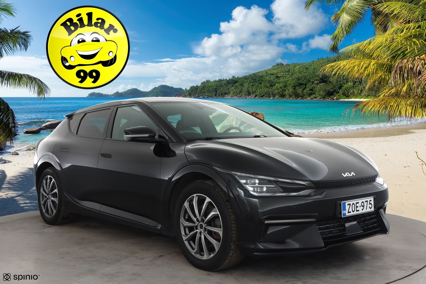 Kia EV6 2022 GT-Line AWD 77 kWh 325 hv * ACC / ILP / Muistipenkki / P.kamera / Koukku / Ilmastoidut penkit / Adapt.LED / Navi * - 1.Om Suomi-auto / Akku kuntotarkastettu / Kahdet renkaat aluvanteilla / Merkkihuollettu