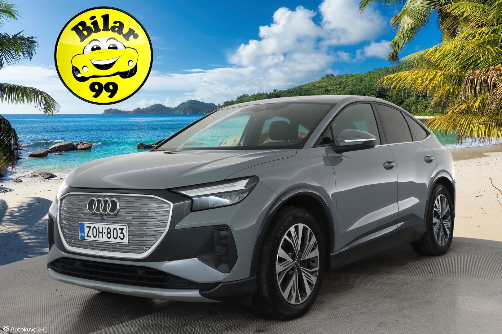 Audi Q4 e-tron 2022 40 e-tron Sportback ** Lämpöpumppu / Adapt.Vakkari / LED-valot / P.Kamera / Navi / Kaistavahti ** - SoH 96,1% / 1-om Suomi-auto / Akku kuntotarkastettu / 2x Latauskaapelit / Kahdet Renkaat