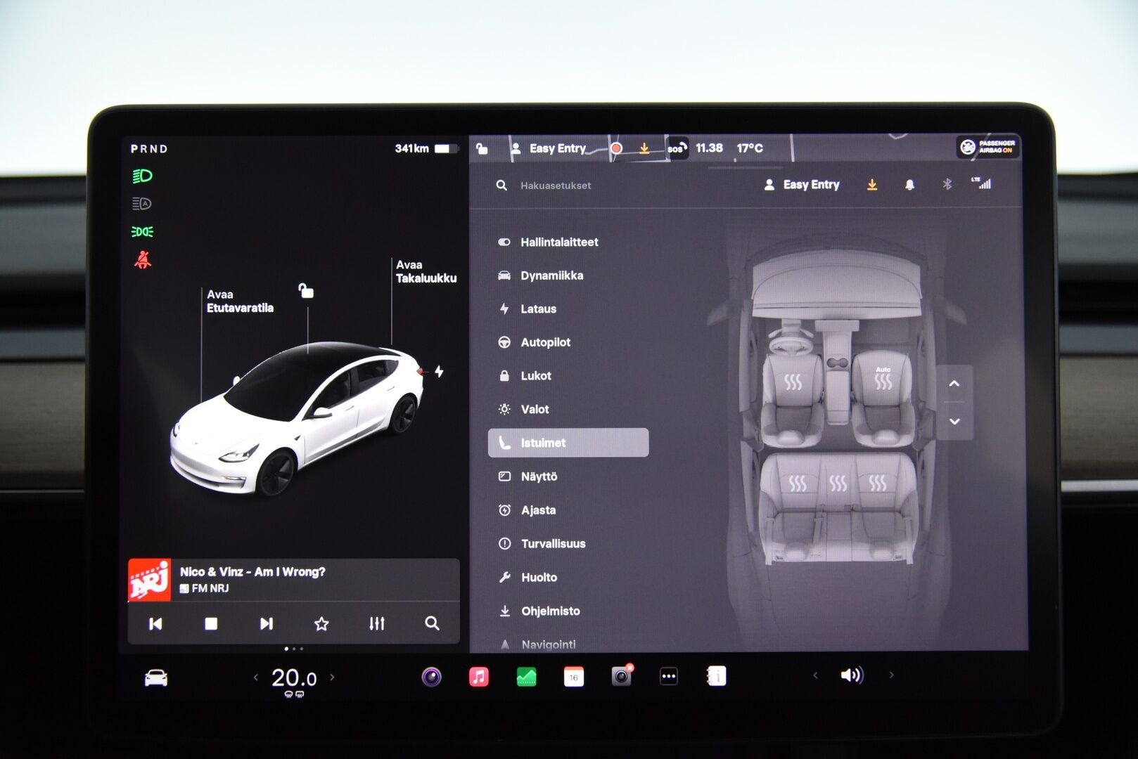 Tesla Model 3 2021 Long Range AWD Refresh / Lämpöpumppu / Matrix-LED / P-Kamera / 2x Renkaat ja Vanteet - Akku kuntotarkistettu! / Lasikatto / Premium Audio / Autopilot / Musta Nahkasisusta