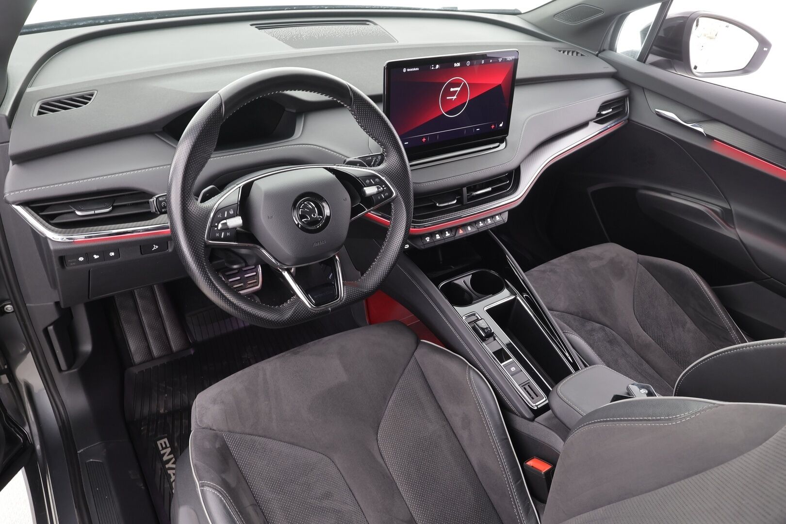 Skoda Enyaq 2022 80x 4x4 SportLine iV * ACC / ILP / Koukku / Matrix LED / Sporttipenkit / P.Kamera / Keyless / Ratinlämmitin * - 1.Om Suomi-auto / Kahdet renkaat aluvanteilla / Merkkihuollettu - HULLUT AVAJAISHULINAT KORKOTARJOUS 3,29 %