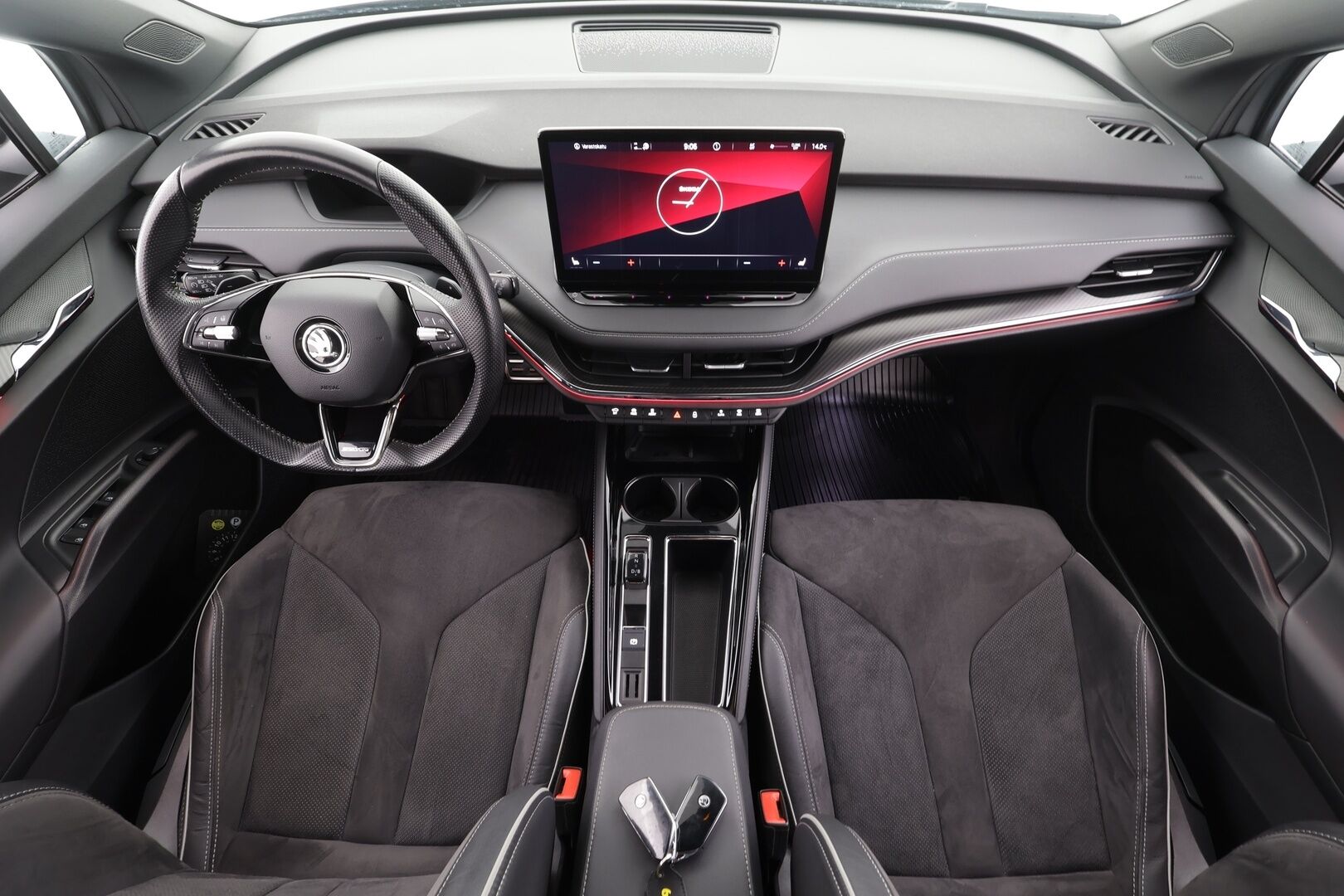 Skoda Enyaq 2022 80x 4x4 SportLine iV * ACC / ILP / Koukku / Matrix LED / Sporttipenkit / P.Kamera / Keyless / Ratinlämmitin * - 1.Om Suomi-auto / Kahdet renkaat aluvanteilla / Merkkihuollettu - HULLUT AVAJAISHULINAT KORKOTARJOUS 3,29 %