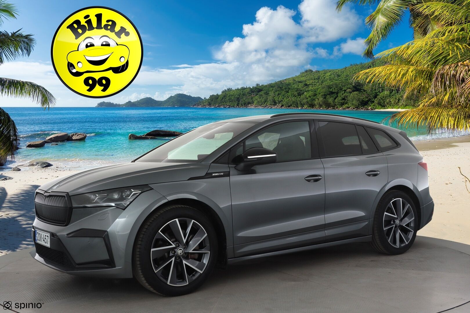 Skoda Enyaq 2022 80x 4x4 SportLine iV * ACC / ILP / Koukku / Matrix LED / Sporttipenkit / P.Kamera / Keyless / Ratinlämmitin * - 1.Om Suomi-auto / Kahdet renkaat aluvanteilla / Merkkihuollettu - HULLUT AVAJAISHULINAT KORKOTARJOUS 3,29 %