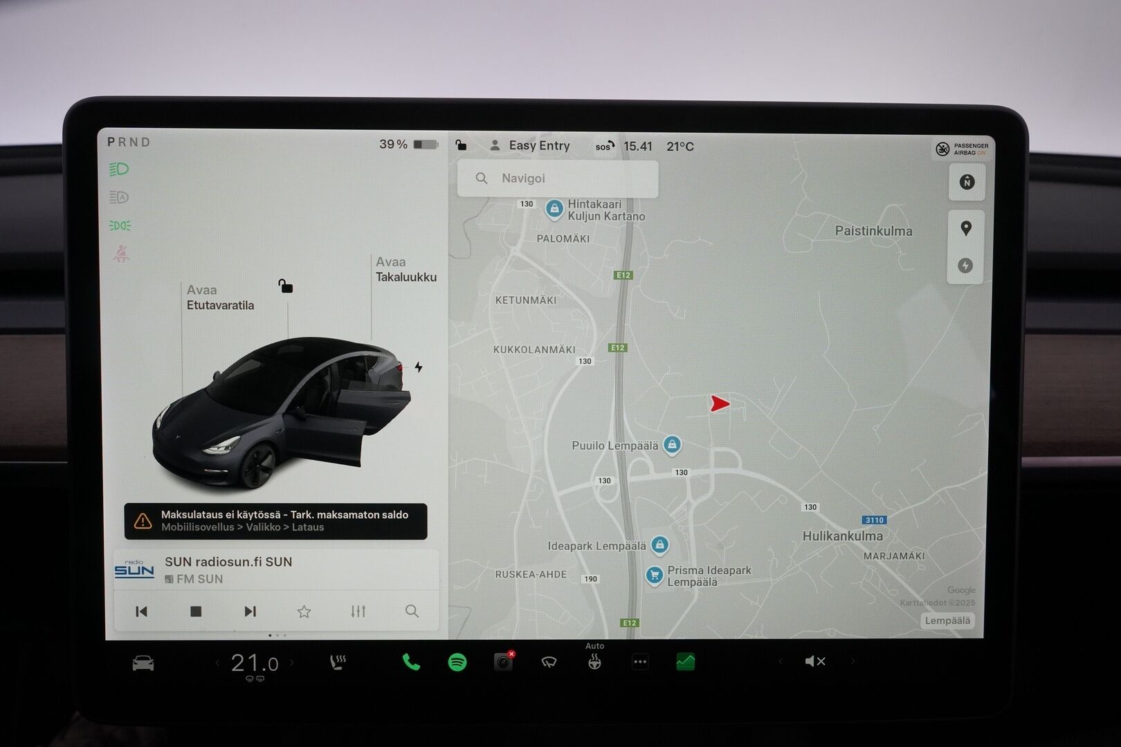 Tesla Model 3 2021 Long Range *Acc / Panorama / Kamera / Premium audio / Tutkat* - 2x renkaat Alumiinivantein / Taloudellinen