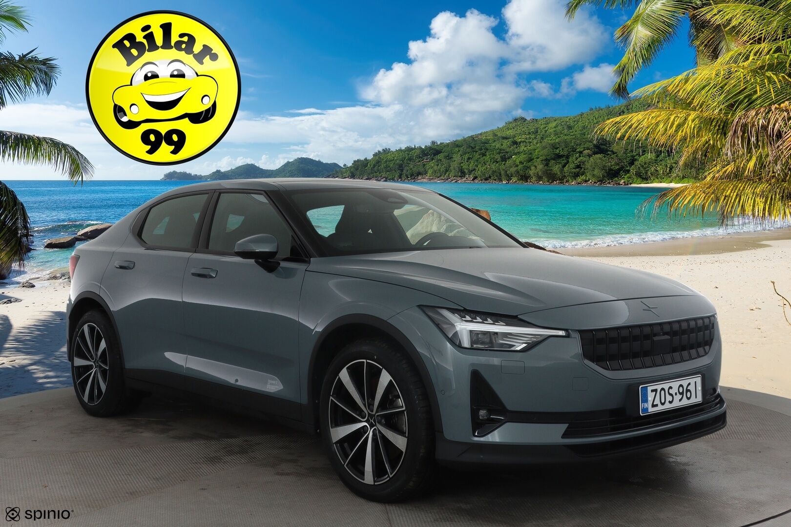 Polestar 2 2021 Launch Edition, 300kW, 78kWh *ACC / H&K / 360° / Lasikatto / Pixel LED / Muistipenkki / Navi / BLIS / Sporttipenkit* - Kahdet renkaat aluvanteilla / Merkkihuollettu