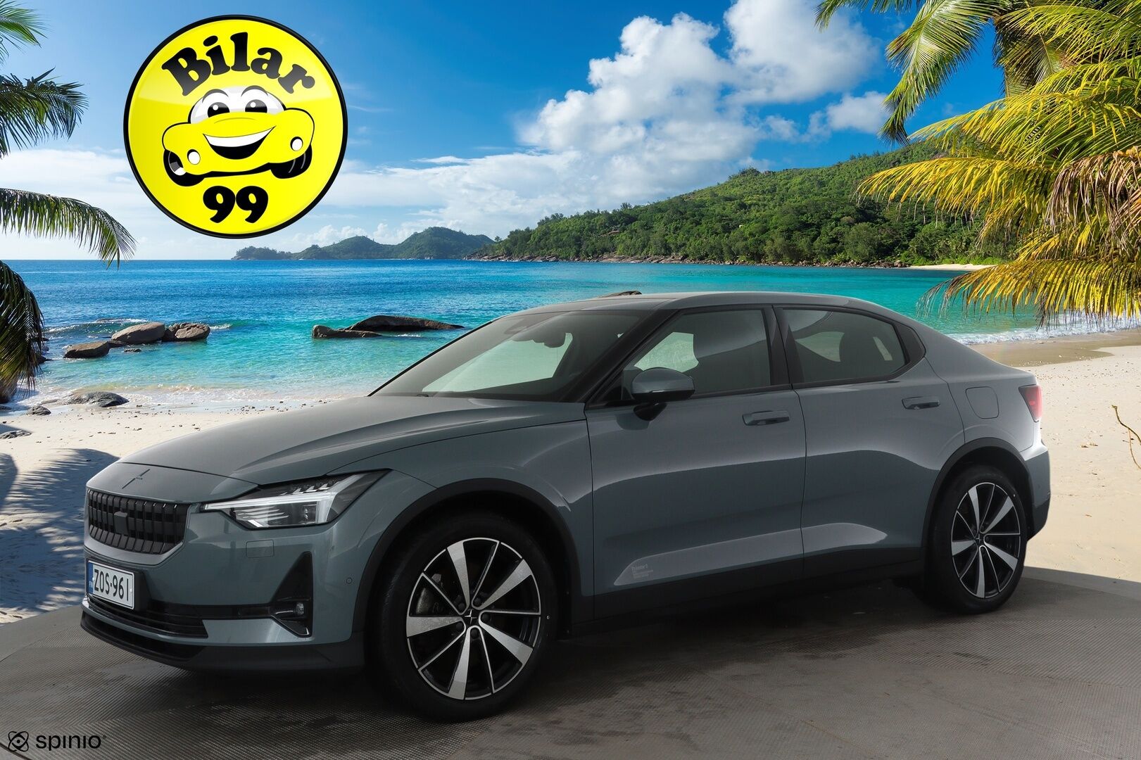 Polestar 2 2021 Launch Edition, 300kW, 78kWh *ACC / H&K / 360° / Lasikatto / Pixel LED / Muistipenkki / Navi / BLIS / Sporttipenkit* - Kahdet renkaat aluvanteilla / Merkkihuollettu