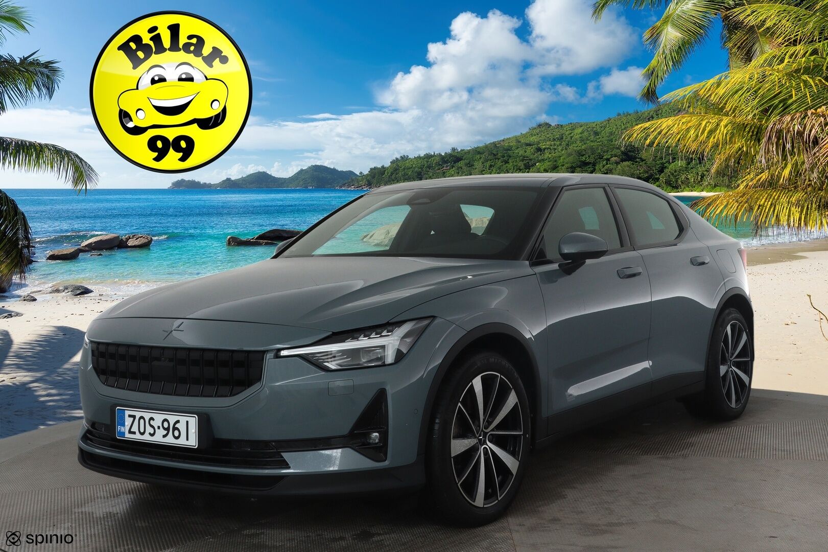 Polestar 2 2021 Launch Edition, 300kW, 78kWh *ACC / H&K / 360° / Lasikatto / Pixel LED / Muistipenkki / Navi / BLIS / Sporttipenkit* - Kahdet renkaat aluvanteilla / Merkkihuollettu