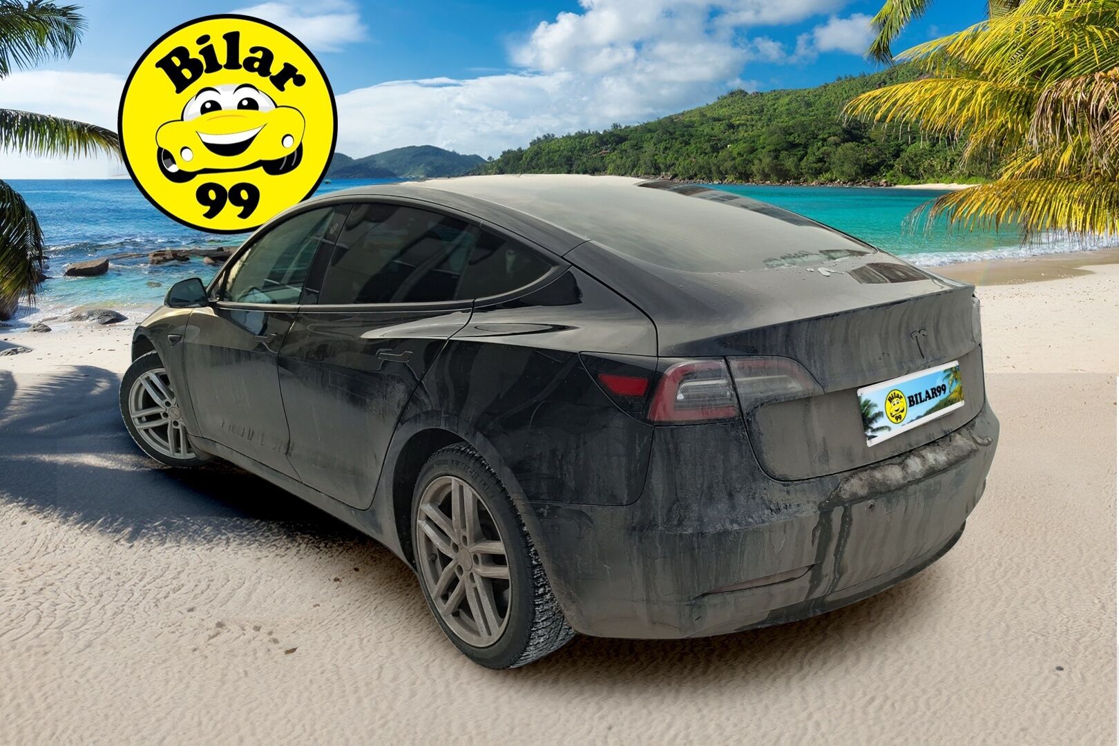 TESLA MODEL 3 2019 Long Range Dual Motor AWD ** Juuri tullut! / 2x renkaat vanteilla / Vetokoukku / SoH 89,2% / Nahat / ACC / 2x laturit ** - Upea Tesla uusilla kesärenkailla ja vetokoukulla sekä kahdella latauskaapelilla!