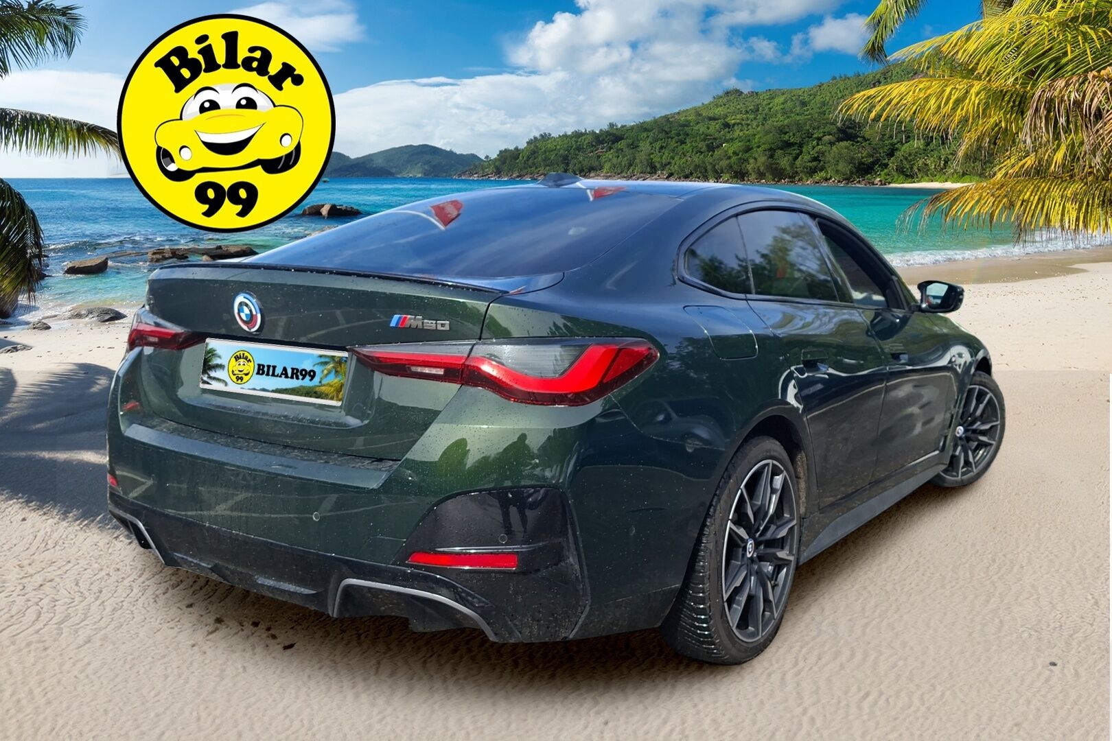 BMW i4 M50 2023 i4 M50 - Laser | Adapt. Alusta | Vetokoukku | Harman & Kardon | Kattoluukku | Peruutuskamera | ACC | Sanremo Green | 