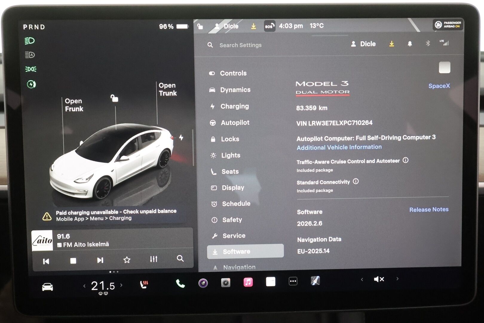 TESLA MODEL 3 2023 Performance Dual Motor - | ILP | ACC | Lasikatto | Matrix-LED | P.Kamera | Muistipenkki | Premium Audio | Navi | Keyless | Kahdet renkaat aluvanteilla |