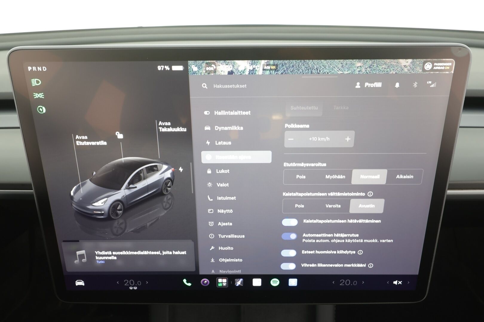 TESLA MODEL 3 2022 Long Range - | Koukku | ILP | ACC | Lasikatto | Matrix-LED | P.Kamera | Muistipenkki | Premium Audio | Navi | Keyless | 2x Latauskaapelit | Suomi-auto |